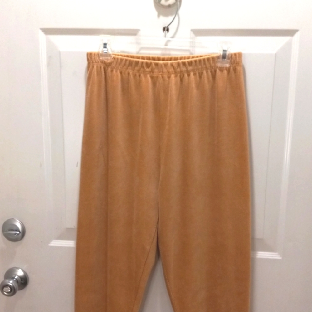 St Johns Bay Gold Velvteen  High Rise, Size Large